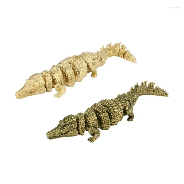Figurine decorative Coccodrillo vivo Modello animale Giocattolo Ornamenti di alligatore cinese Collezione di decorazioni avanzate Artigianato Mostra di grandi dimensioni