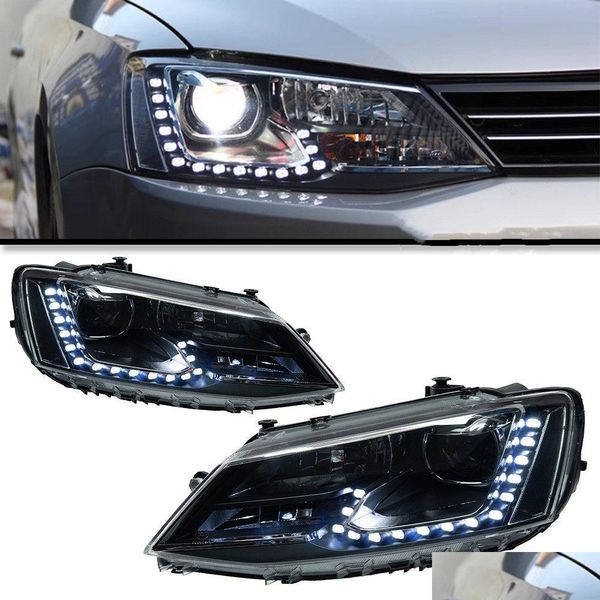 Auto Licht Montage Lichter Für Jetta Scheinwerfer 2011-20 18 Upgrade Led Tagfahrlicht Alle Drl Signal Projektor Objektiv kopf Lampe Drop Lieferung Au Otdum