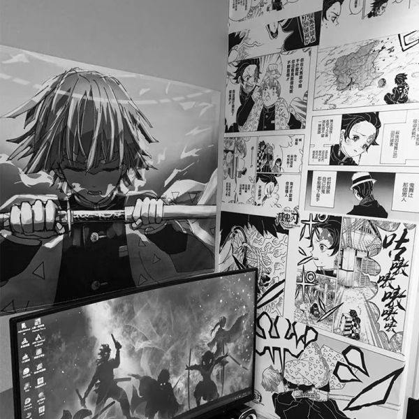 Adesivos autoadesivos adesivos de parede anime manga painéis cartaz anime papel de parede quarto colagem impressão decoração quadrinhos adesivos 21x30cm