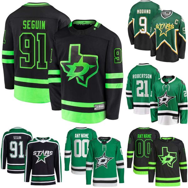 Dallas Custom Stars hokey formaları 14 Jamie Benn 21 Jason Robertson 91 Tyler Seguin 29 Jake Oettinger 53 Wyatt Johnston 4 Miro Heiskanen 24 Roope Hintz 16 Joe Pavelski