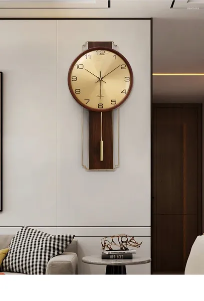 Relógios de parede Pêndulo Quartz Relógio Único Quadro Números de Artesanato Moderno Quarto Sala de Estar Simples Wandklok Casa Deco