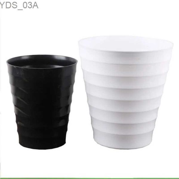 Ekiciler Potlar 1 adet tepsiyle basit stil taklit Seramik Siyah ve Beyaz Çizgi PE Plastik Pot 240325