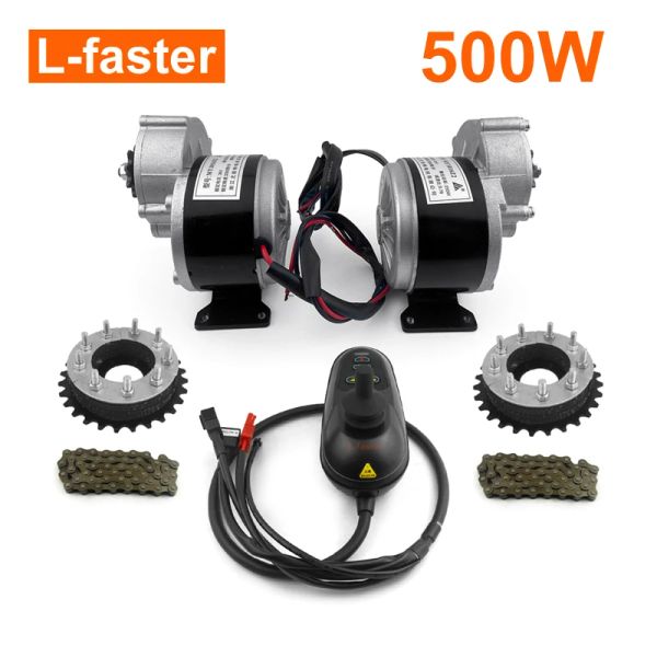 Teil Lfaster 24V 500W Motor Links rechts Dual Drive Conversion Kit Hand Joyaltick Controller für 24 -Zoll -Speichen -Rollstuhlfahrrad