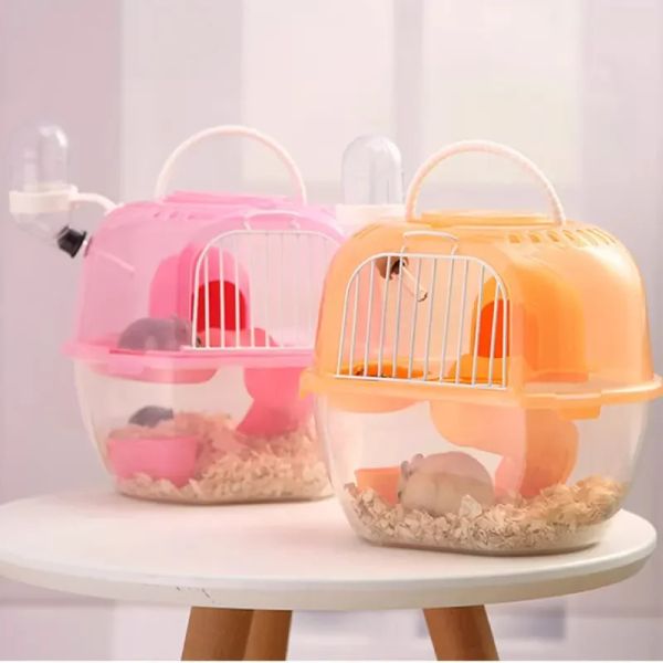 Käfige Haustier-Hamsterkäfig, transparent, doppelschichtig, kann draußen gehalten werden, geeignet für Hamster, Meerschweinchen, Kleintiere, Haustierzubehör