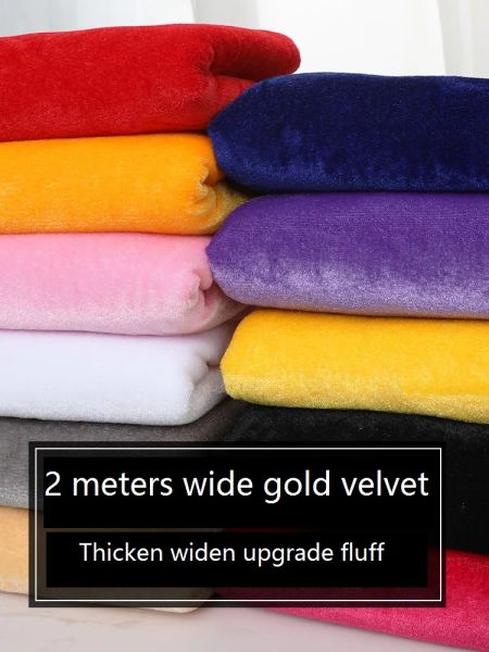 Kumaş 160/200cmx100cm genişletici kalınlaşan altın kadife kumaşlar perdeler masa örtüleri kanepe ev dekorasyon diy kıyafeti kumaş 240420g/m