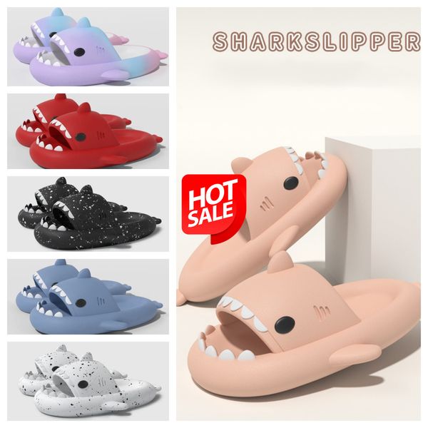 GAI-Hausschuhe, Baumwollsandalen, Lovely Shark Couple's Cartoon Shark Damen, bequem, widerstandsfähig, Einfachheit, Eltern-Kind-Leichtgewicht, Frühling, Schwimmen, EUR 36-45