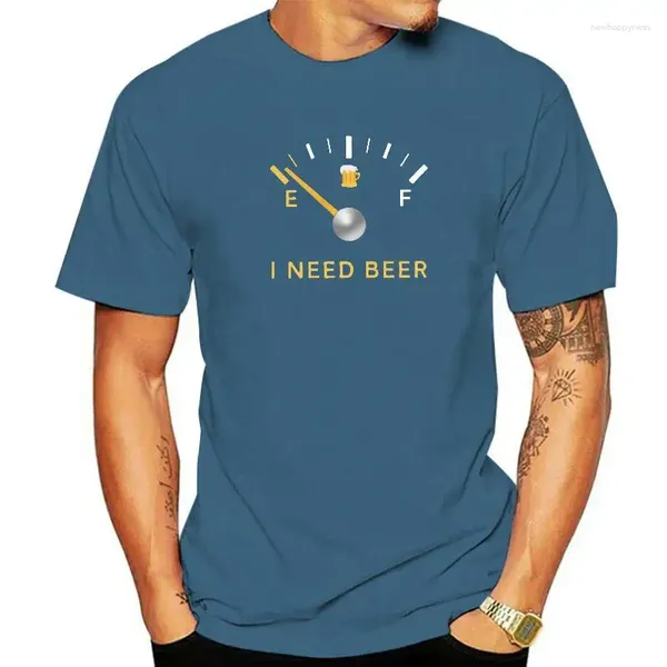 Herren Polos T-Shirts I Need Beer Gauge Amazing Pure Cotton T-Shirt Kurzarm Funny Drink T Rundhals Tops Party