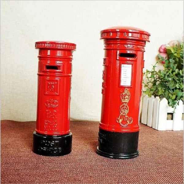 Boxen Retro London Metal Mailbox Crafts Piggy Bank Home Dekoration Legierung Postbox Geld Box Geld Coin Bank Kinder Geschenk