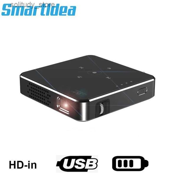 Outros acessórios para projetores Smartldeas novo mini projetor DLP de alta definição suporta 1080p capacidade de bateria embutida espelho de telefone sem fio Q240322