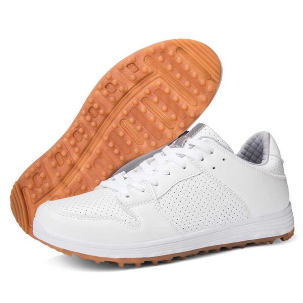 Scarpe da golf da uomo HBP senza marca, stile professionale con lacci, tomaia in pelle sintetica MD + suola in materiale TPU