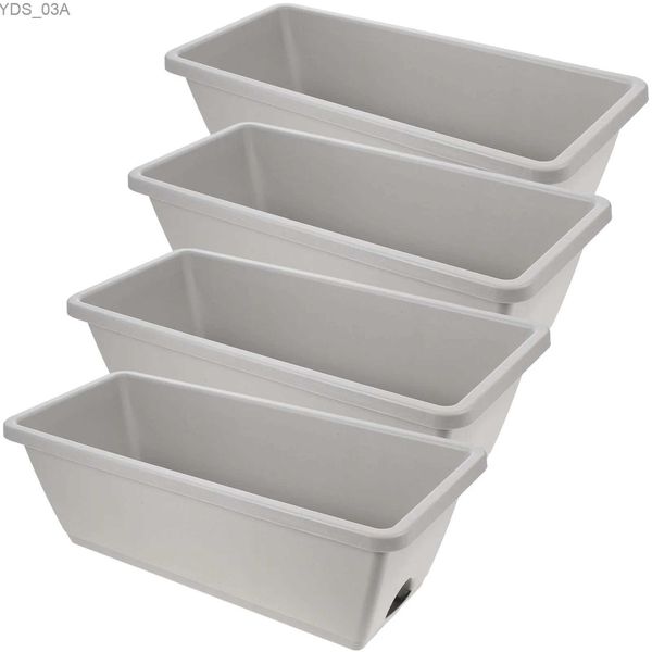 Plantadores Potes 4 Conjuntos Casa Janela Frame Pot Pots Flor Grande Plástico Plantadores Berçário Acessório Recipiente de Resina Para Plantas Ao Ar Livre 240325