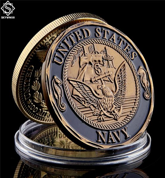 Regalo della moneta commemorativa della sfida placcata in rame del marinaio Shellback della US Navy Craft Crossing the Line4182766