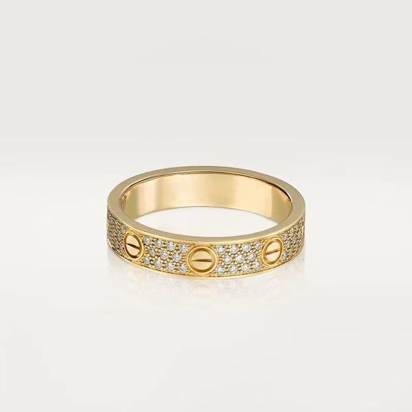 Anello di alta qualità dorato 18k anello di moda della moda classica anello diamantato per chiodo adatto a donne e ragazze per la festa della mamma per la festa dei gioielli da donna regali
