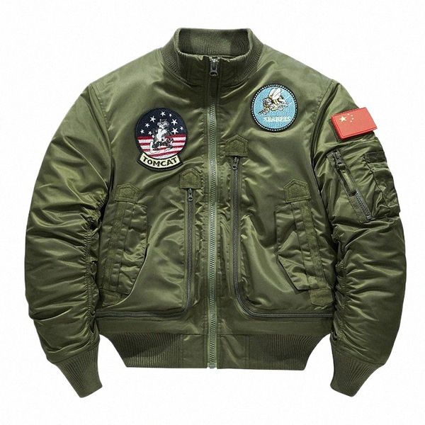 uomini MA1 giacca invernale all'aperto spessa qualità Nyl uniforme militare americana aviatore cappotto da donna bomber maschile giacca da volo V0UP #