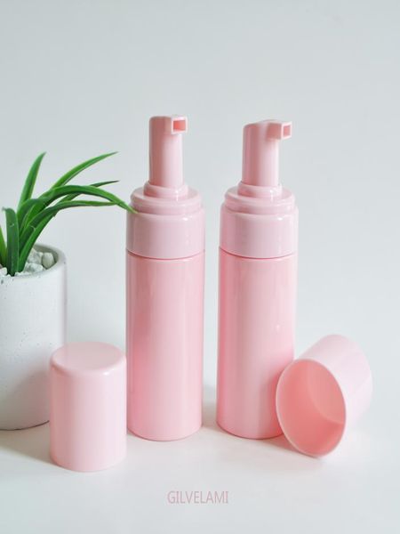 Bottiglia vuota di schiuma rosa Pompa a spruzzo Contenitore per shampoo da bagno Contenitore in schiuma di plastica satinata Confezione da 100 ml 150 ml2282612