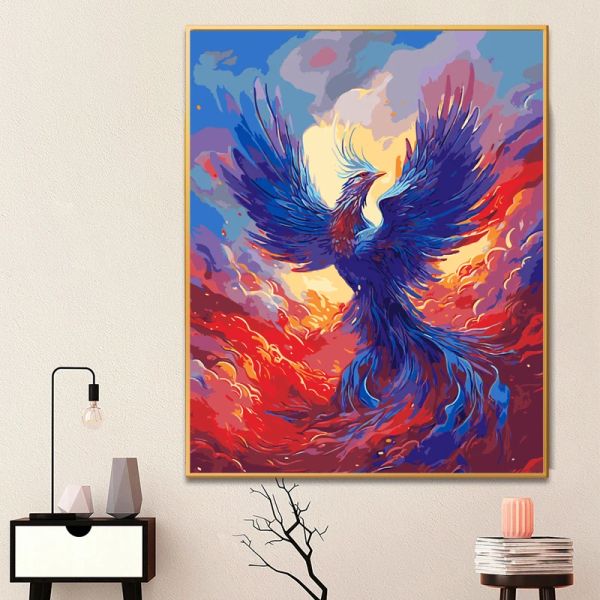 Pintura por números para adultos, phoenix, dropshipping, tela, pintura a óleo por número, decoração de casa