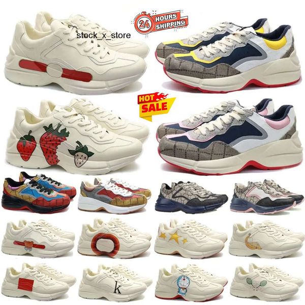 Wy designer sapatos homens mulheres tênis puff andando sapatos casuais gvccis tênis scrawl bee couro genuíno bege sola grossa sapatos esportivos retrô gglies gu gc