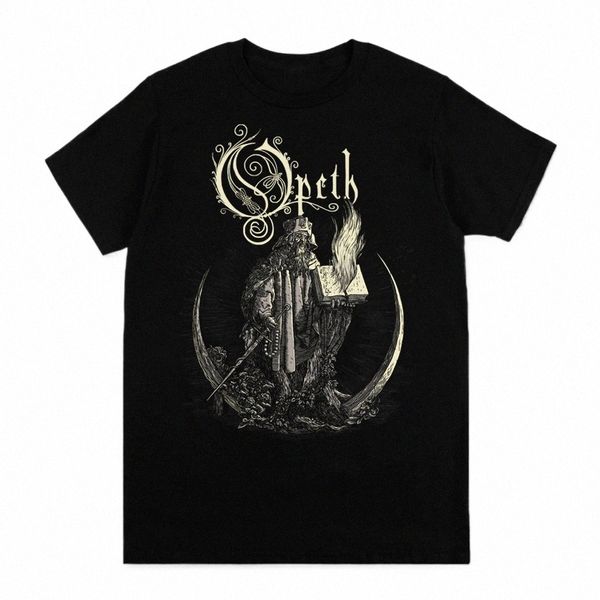 Vintage Progrive Death Metal Band T-shirt impressa para homens Mulheres Fi Opeth Band Camisetas de manga curta 100% Cott Streetwear i89y #