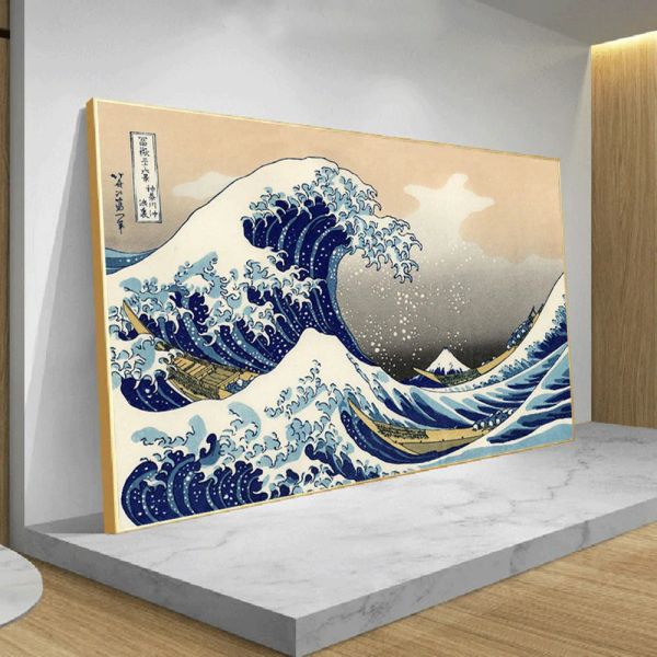 Scatole La Grande Onda di Kanagawa Giappone Vintage Canvas Art Poster e Stampe Pittura Murale Senza Cornice Home Decor Immagine per Soggiorno