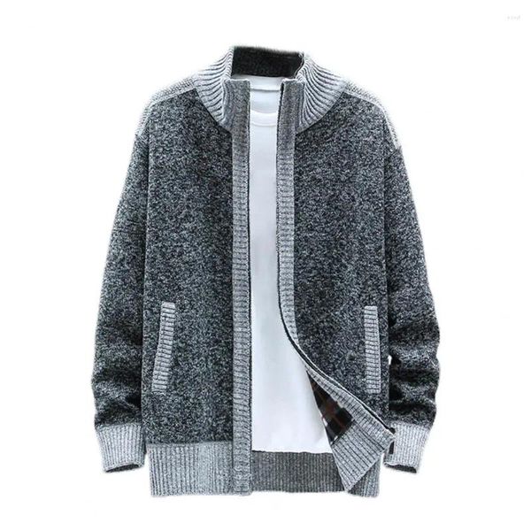 Giubbotti da uomo Maglione Cardigan lavorato a maglia 2024 Autunno Inverno Caldo e spesso in pile con cerniera Giacca Maglieria Cappotto Abbigliamento uomo coreano