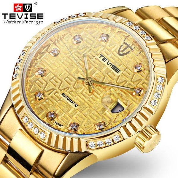 Tevise Watch Automatic Mechanical Homens Assista Automatico Date Auto Data Luminosa Relógio Masculino Mecânica Relacionamento de Relé -240p