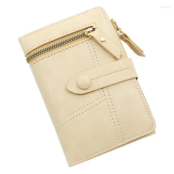 Sacos de armazenamento Slim Trifold Carteira PU Couro Senhoras Carteiras Moeda Bolso Dinheiro para Meninas Viagem Trabalho Compras 8