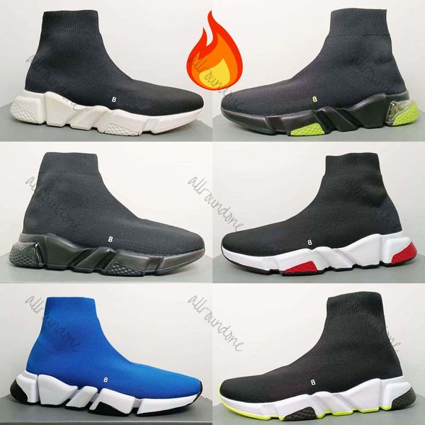 Tasarımcı Sock Runner Ayakkabıları Temiz Erkekler Kadın Spor Sezaları Sıradan Graffiti Sole Dantel Neon Socks Designer Tripler Socks Boots Açık Spor Ayakkabıları Eur 36-46