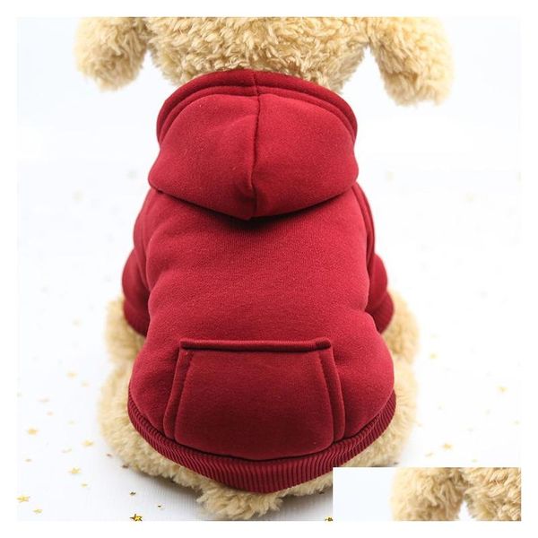 Abbigliamento per cani Maglioni con cappuccio Maglioni con cappello Tasca in cotone per il freddo Cucciolo Gatto Cappotto invernale caldo Maglione per cani di piccola taglia Gatti Consegna in consegna H Otzgv