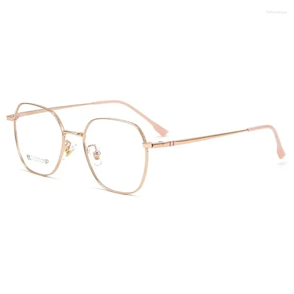 Montature per occhiali da sole Moda Super leggera in lega di titanio Occhiali bicolore Uomo Retro Rotondo Miopia Ottica Occhiali da vista Montatura per occhiali