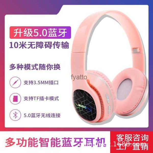 Kopfhörer Ohrhörer Fengxing HZ-BT366 Wireless Bluetooth Luminous Cute Game Bass Folding Phone H240326