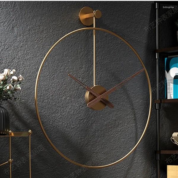 Wanduhren Einfache Nordic Runde Metall Uhr Stille Hängende Uhr Innen Küche Wohnzimmer Haushalt Büro Dekoration Mo