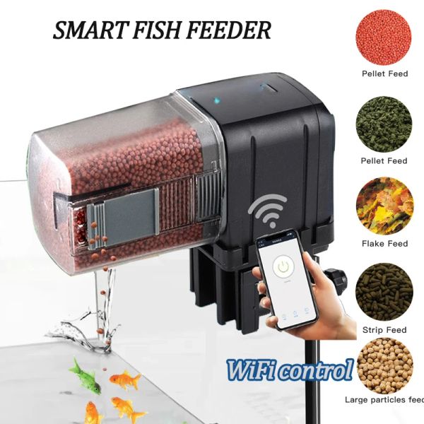 Alimentadores Alimentadores Automáticos de Peixes Timing/Wifi Wireless Smart Phone App Controle Remoto de Voz Inteligente Acessórios para Aquário de Alimentação de Aquário