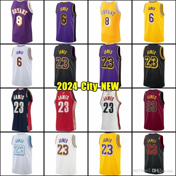 2023 2024 Городские мужские баскетбольные майки черная белая желтая пурпурная рубашка 23 6 24 3 Оптовые дешевые