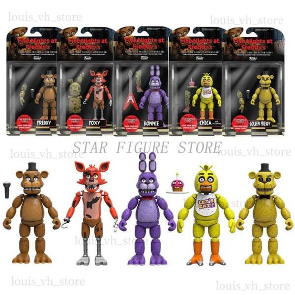 Action oyuncak figürleri oyunu fnaf foxy bonnie chica hareketli aksiyon figürü orijinal kutu pvc koleksiyonu anime frostbear figürin model oyuncaklar için T240325