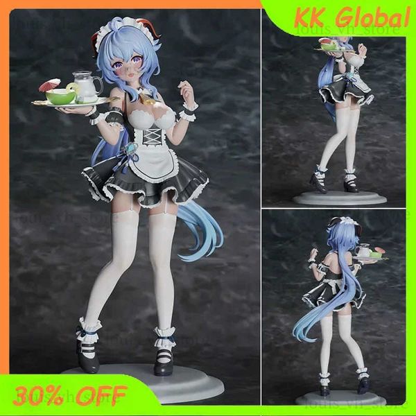 Action Toy Figures 22 cm Genshin Impact Game Figura Ganyu L'outfit della cameriera bella ragazza statue figure Action figure Raccolta Ornamenti PVC Kawaii Toys T240325