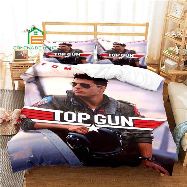 Set di biancheria da letto con motivo Top Gun Fighter per bambini e adulti