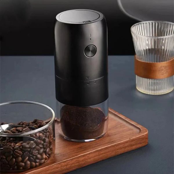 Werkzeuge Neue Elektrische Kaffeemühle USB Rollenmaschinenlinie Typc Lade Tragbare Nüsse Körner Pfeffer Kaffee Bean Grinder Home Reise Schwarz mühle