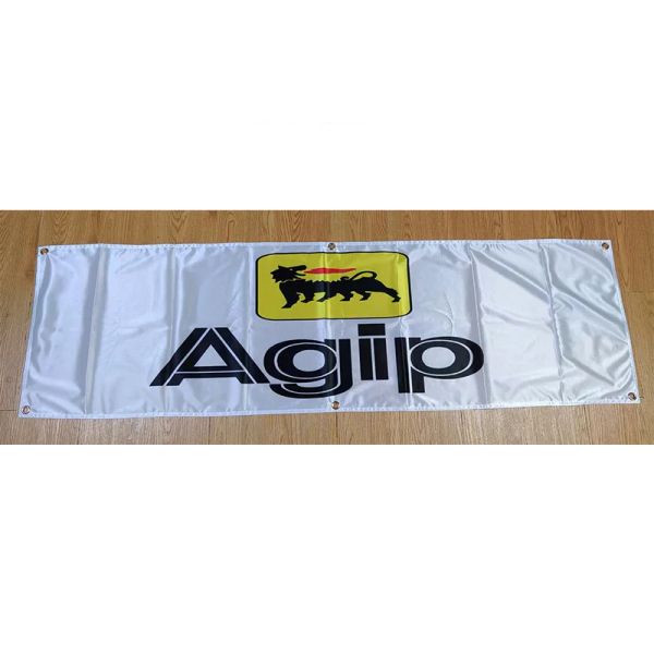 Аксессуары 130GSM 150D Материал Agip Oil Banner 1,5 фута * 5 футов (45*150 см) Размер Рекламный декор Флаг yhx270