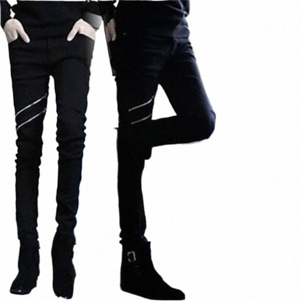 Название товара wholesale 2021 Мужские летние тонкие двойные застежки-молнии узкие джинсы для подростков Ковбои черные хип-хоп уличная одежда Джинсы мужские 28-34 15ti # Код товара