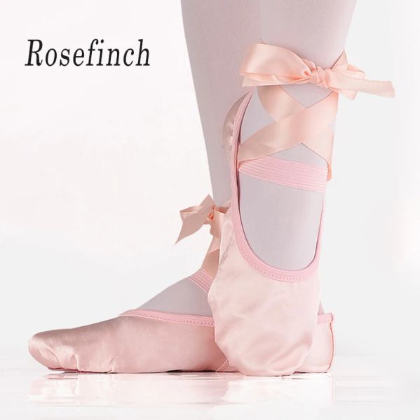 Schuhe bequem atmungsaktiv Satin Ballett Tanzschuhe für Mädchen Kinder Frauen weicher Einzel Ballett Danz Schuhe 4 Farben Großhandel B36