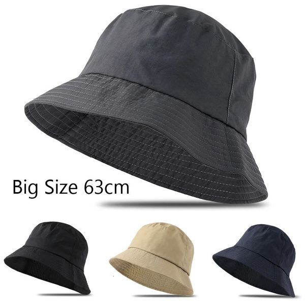 Uomini Taglie forti Cappelli a secchiello Testa grande Uomo Cappello da sole di grandi dimensioni Donna Berretto da pescatore vuoto Protezione solare estiva Panama 56-58cm 60-63cm 240314