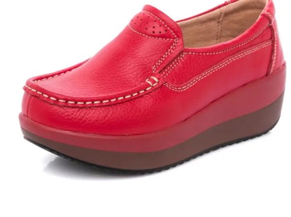 Fashion Fashion Autumn Spring Women Shoes Oxford Ballerina Scarpe piatti donne Donne vere cutanee cunei cunei bianchi di grandi dimensioni bianche di grandi dimensioni