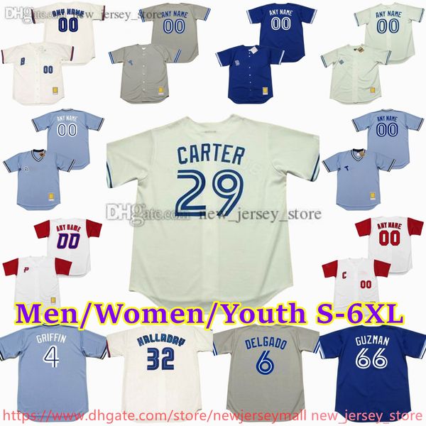 Custom XS-6XL Movie Throwback Baseball Jersey 32 Royhalladay 29 Joecarter Davestieb Kellygruber Carlosdelgado Tonyfernandez Buckmartinez Jeorgebell Jerseys