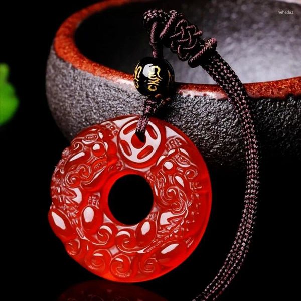 Colares Pingente Natural Ágata Calcedônia Jade Fivela de Segurança Multi-Color Anel de Segurança Pequeno Livro Vermelho Jewerly