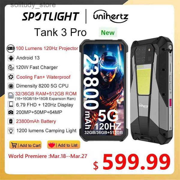 Другие аксессуары для проектора Unihertz Tank 3 Pro 8849 с проектором 100 люмен, 120 Гц, 32/36 ГБ ОЗУ, 512 ГБ ПЗУ, 23800 мАч, 120 Вт, быстрое зарядное устройство, 5G, камера 200 МП Q240322