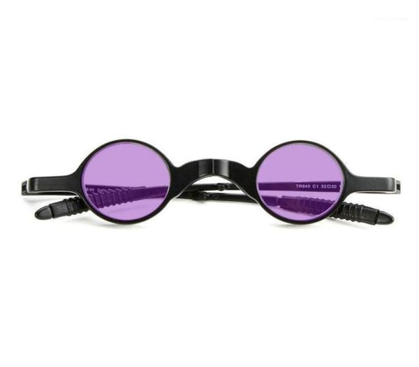 Óculos de sol dobrável redondo feminino marca designer moda retro sem aro pequenos quadros óculos de sol masculino fml13842560