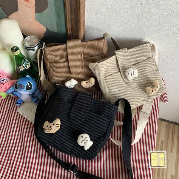 Umhängetaschen Damen Cord Handtaschen Tasche Mode Einfache Umhängetasche Für Frauen Mädchen Harajuku Messenger Weibliche Tote