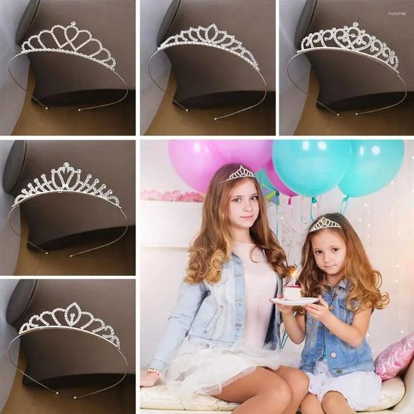 Acessórios de cabelo brilhando princesa cristal tiaras pérola tiara strass hoop coroa banda casamento