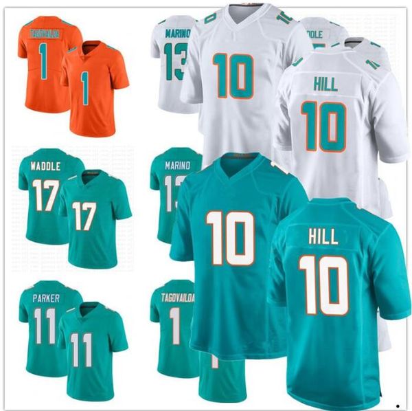 10 Tyreek Hill Jersey 13 Dan Marino 1 Tua Tagovailoa 99 Jason Taylor Jaylen Waddle Devon Achane Jevon Holland Jalen Ramsey Larry Csonka Zach Thomas Futebol Jerseys