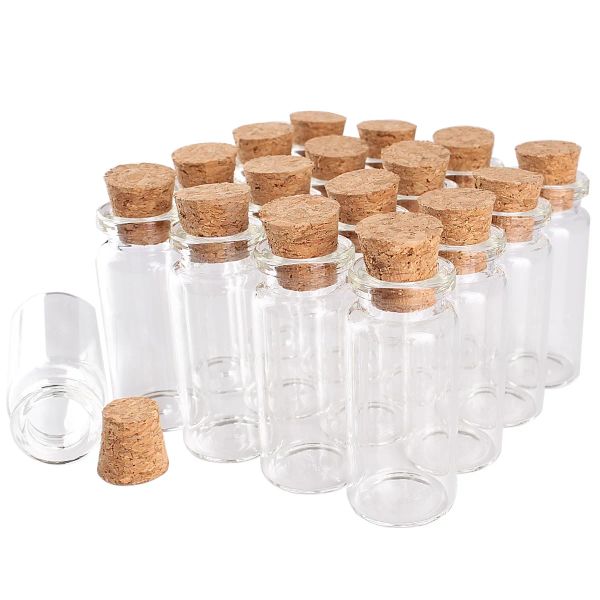 Jars 100pcs 10ml Boyut 22*50*12.5mm Mini Cam Parfüm Baharat Şişeleri Minik Jars Flakonları ile Cork Stopper Kolye El Sanatları Düğün Hediyesi